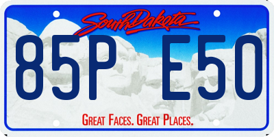 SD license plate 85PE50