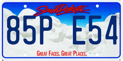 SD license plate 85PE54