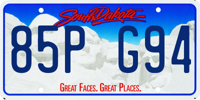 SD license plate 85PG94