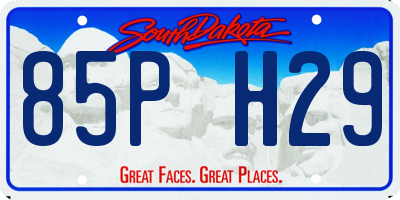 SD license plate 85PH29