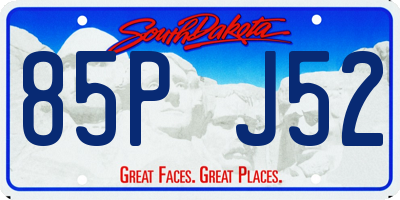SD license plate 85PJ52