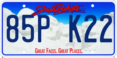 SD license plate 85PK22