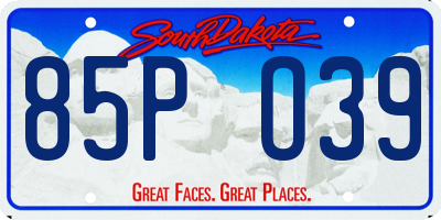 SD license plate 85PO39