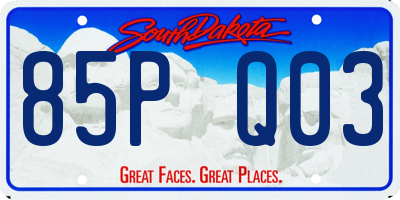 SD license plate 85PQ03