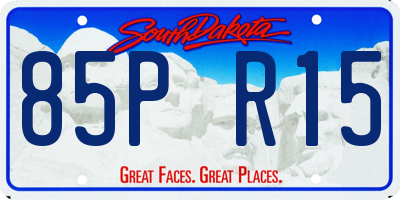 SD license plate 85PR15