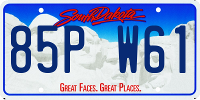 SD license plate 85PW61