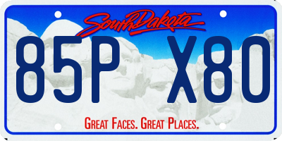 SD license plate 85PX80