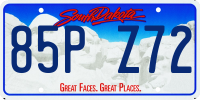 SD license plate 85PZ72