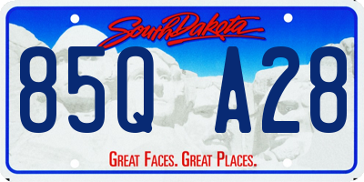 SD license plate 85QA28