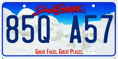SD license plate 85QA57
