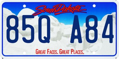 SD license plate 85QA84