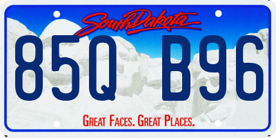 SD license plate 85QB96