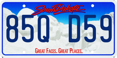 SD license plate 85QD59