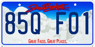 SD license plate 85QF01