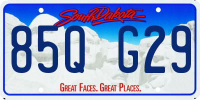 SD license plate 85QG29