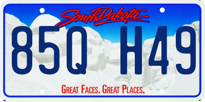 SD license plate 85QH49