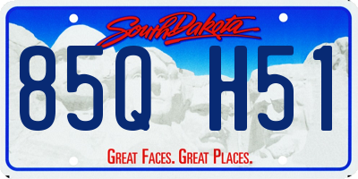 SD license plate 85QH51