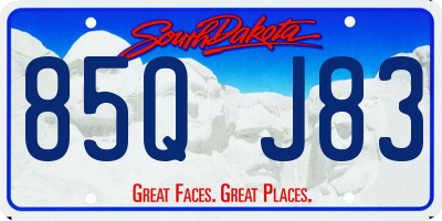SD license plate 85QJ83