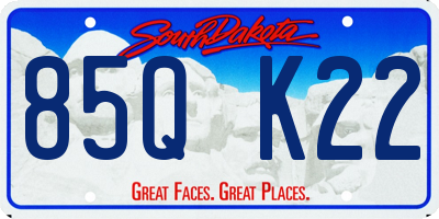 SD license plate 85QK22
