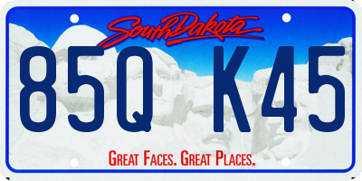 SD license plate 85QK45
