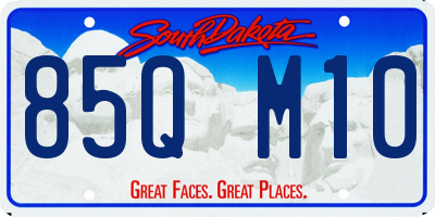 SD license plate 85QM10