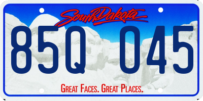 SD license plate 85QO45