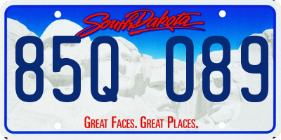 SD license plate 85QO89