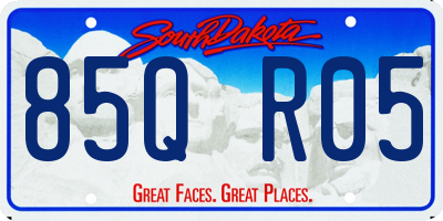 SD license plate 85QR05