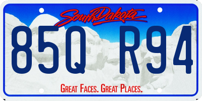 SD license plate 85QR94