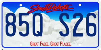 SD license plate 85QS26