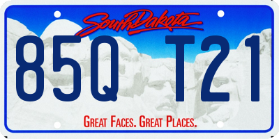 SD license plate 85QT21