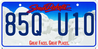 SD license plate 85QU10