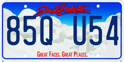 SD license plate 85QU54
