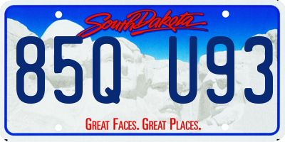 SD license plate 85QU93