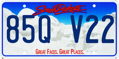 SD license plate 85QV22