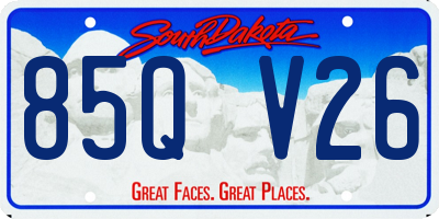 SD license plate 85QV26