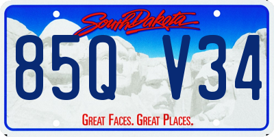 SD license plate 85QV34