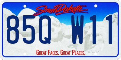 SD license plate 85QW11