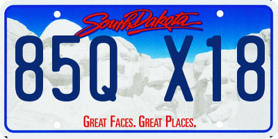 SD license plate 85QX18