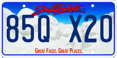 SD license plate 85QX20