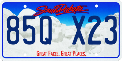 SD license plate 85QX23