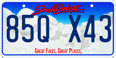 SD license plate 85QX43