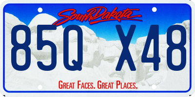 SD license plate 85QX48