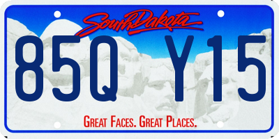 SD license plate 85QY15