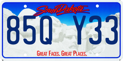 SD license plate 85QY33