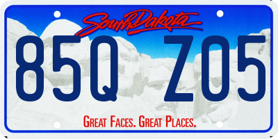 SD license plate 85QZ05