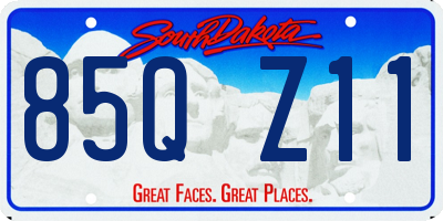 SD license plate 85QZ11