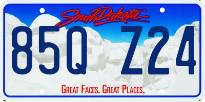 SD license plate 85QZ24