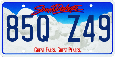 SD license plate 85QZ49
