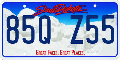 SD license plate 85QZ55